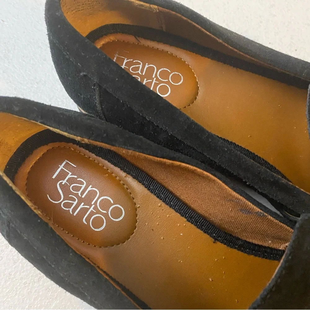 Franco Sarto Shoes Womens Size 8 Darius Black Leather Pointed Toe Loafers - Picture 7 of 10